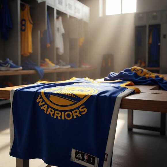 Golden State Warriors Stephen Curry #30 Adidas NBA Mens Jersey Blue/Yellow Size - Picture 2 of 11